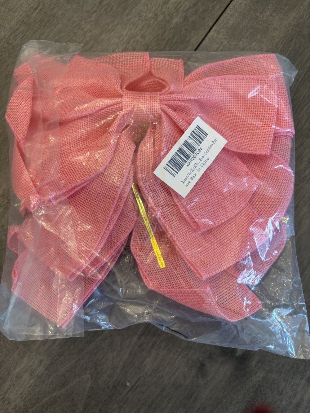 Burlap bows for wreaths/decor. Pink. NEW 2 pack 20x10"